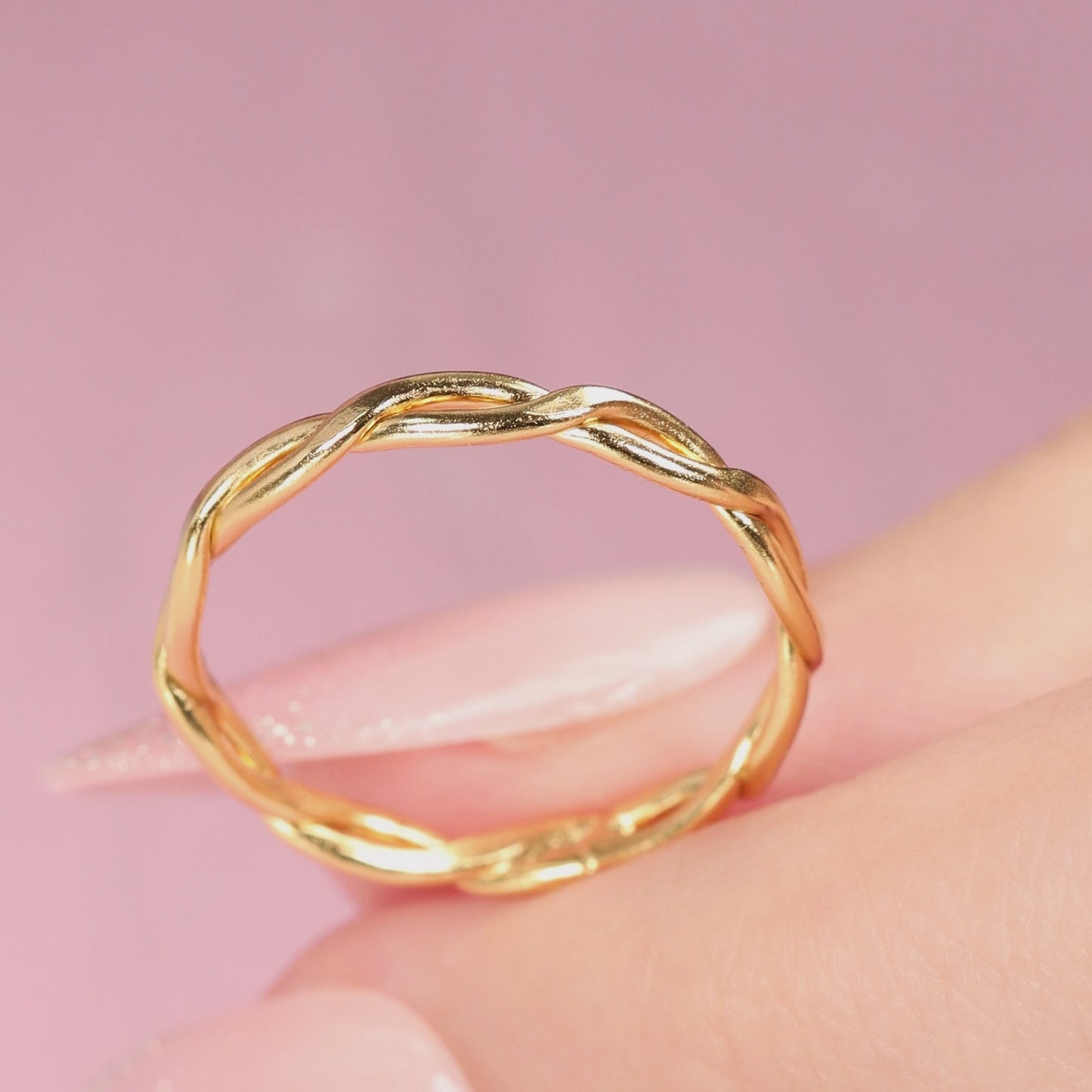 Braided Skinny Ring Gold